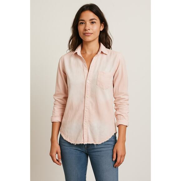 Frank & Eileen Famous Denim Eileen Button Down Cotton Pink Faded Vintage XS - Picture 1 of 8